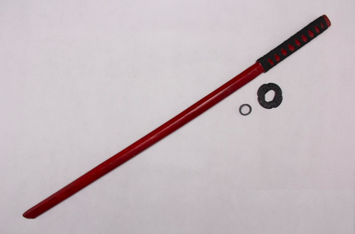 Red Wooden Bokken Katana Training Sword
