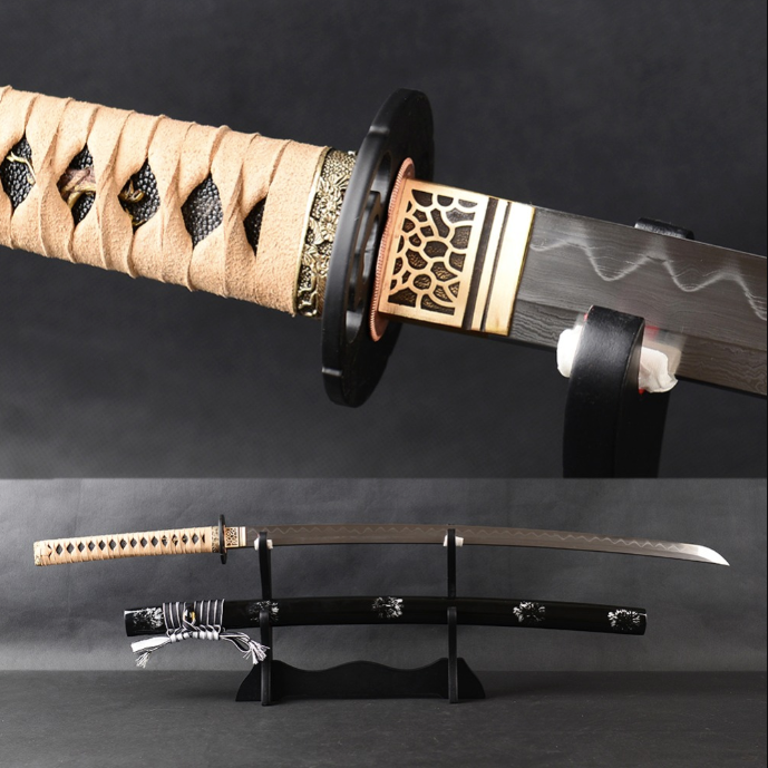 Hosokawa Clay Tempered Folded Steel Katana Samurai Sword