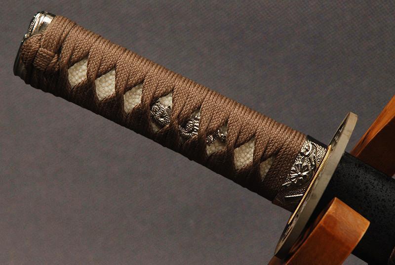 Earthen Clay Tempered Carbon Steel Tanto Sword