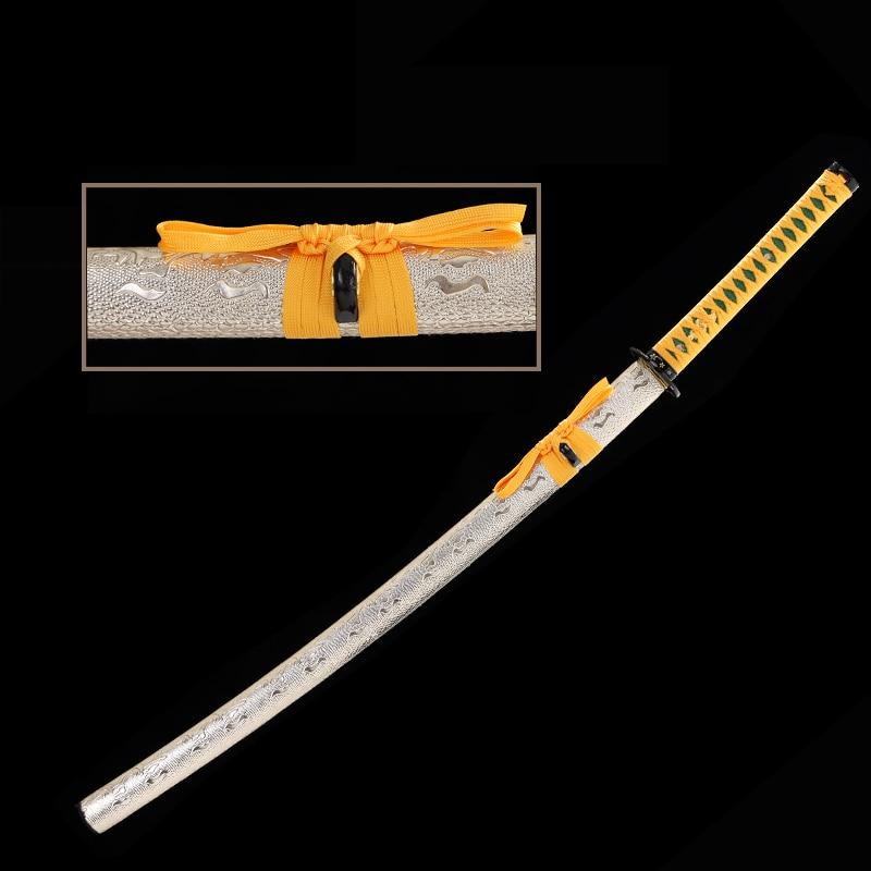 Kiiro To Gin Carbon Steel Katana Samurai Sword