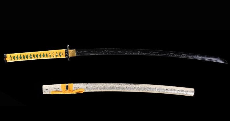 Kiiro To Gin Carbon Steel Katana Samurai Sword