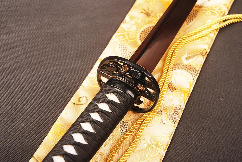 Qing Folded Red Steel Katana Samurai Sword