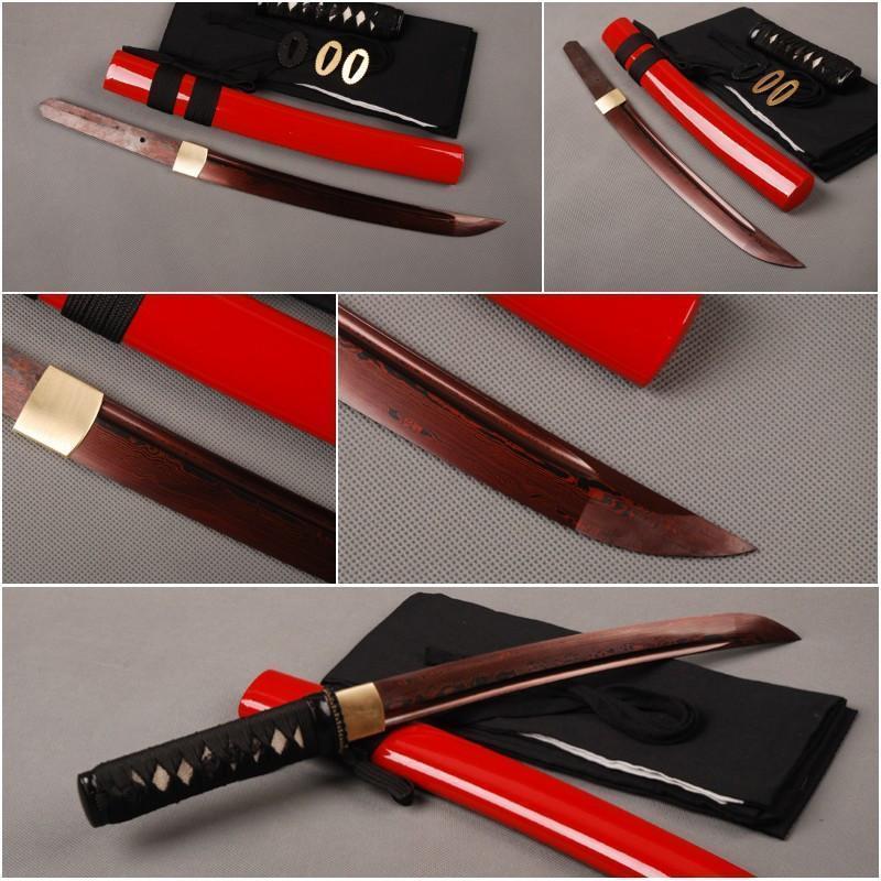 Red Man Folded Carbon Steel Tanto Sword