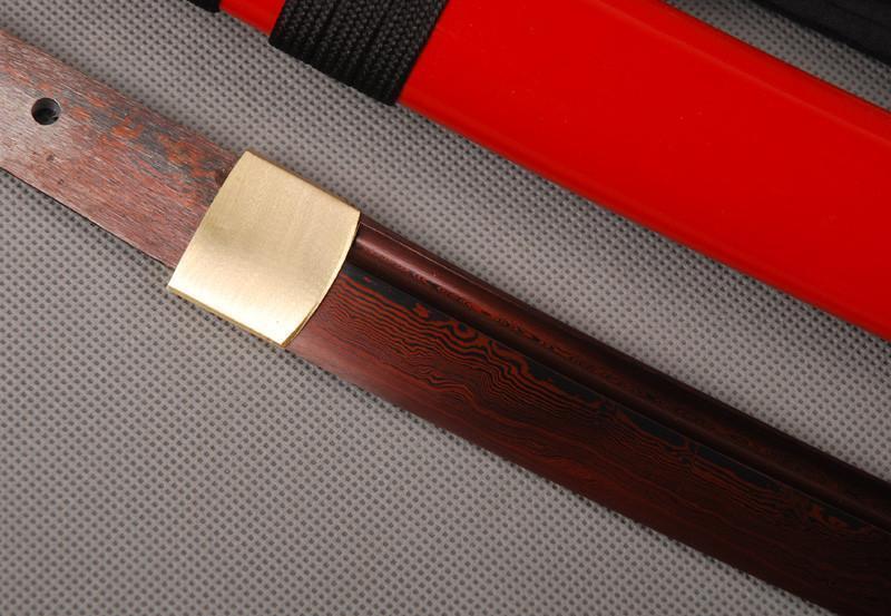 Red Man Folded Carbon Steel Tanto Sword