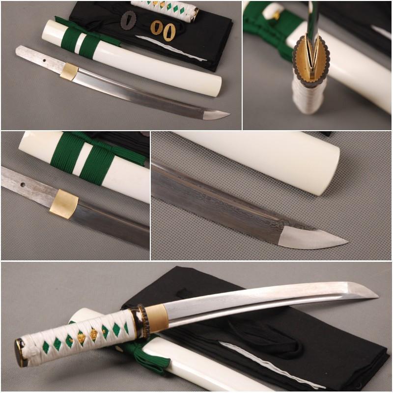 White Night Folded Carbon Steel Tanto Sword